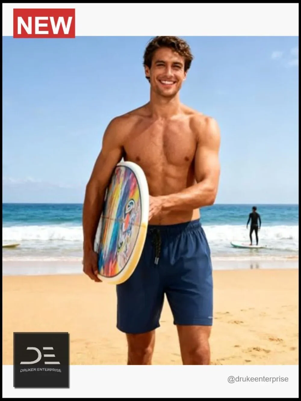 Quick Dry Swim Trunks with Compression Liner & Zipper Pockets